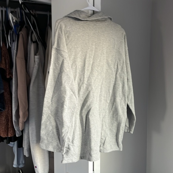 J. Crew Grey 1/4 Zip Oversized Boyfriend Pullover, NWOT - Picture 5 of 5